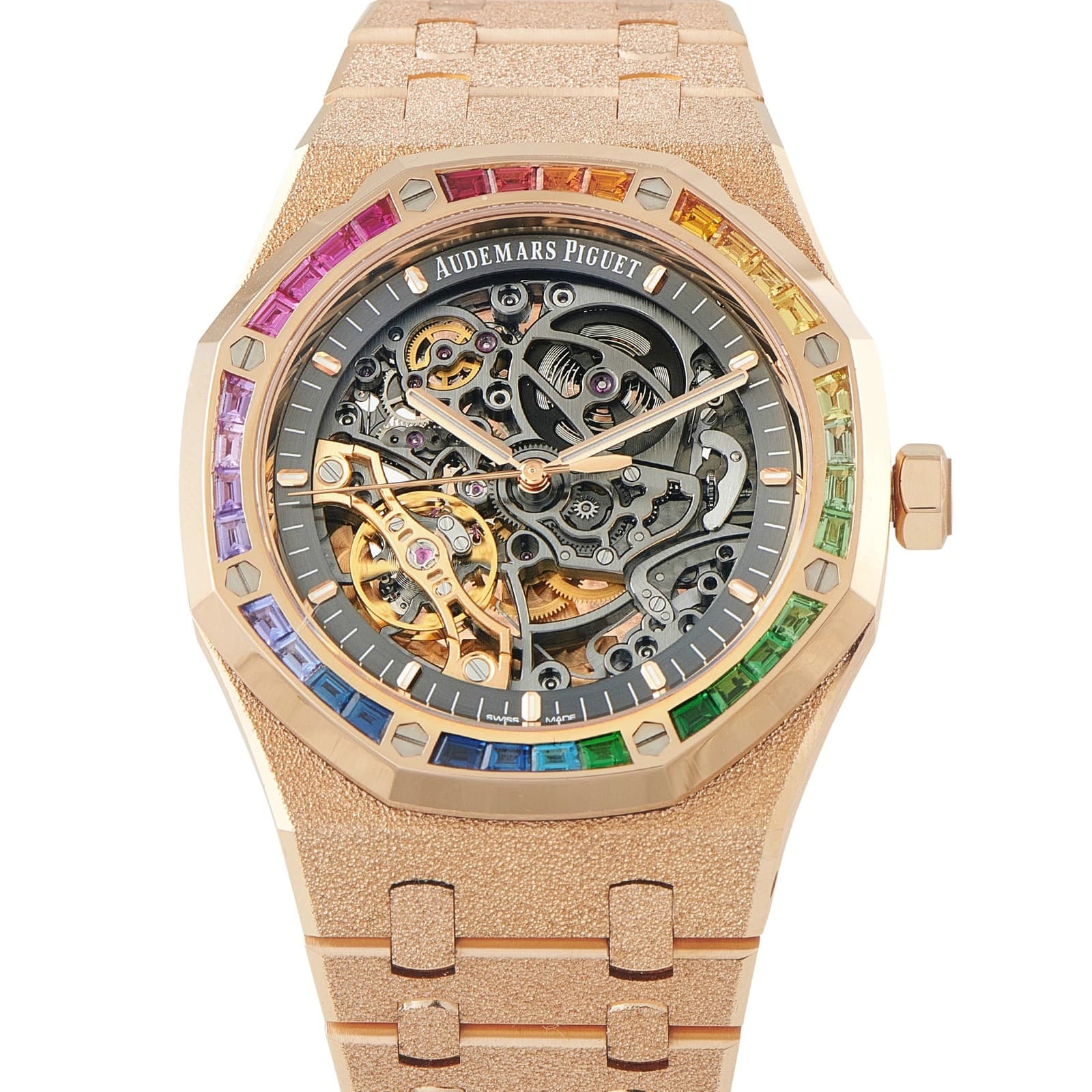 Audemars Piguet Royal Oak Double Balance Wheel Openworked Frosted Pink Gold Wat