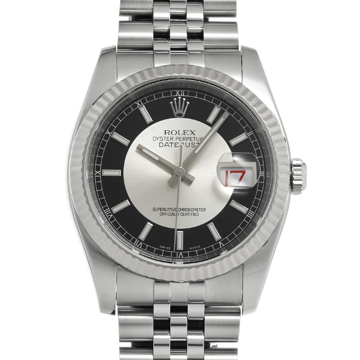 ROLEX Datejust 36 116234 black/Silver WATCH 754873