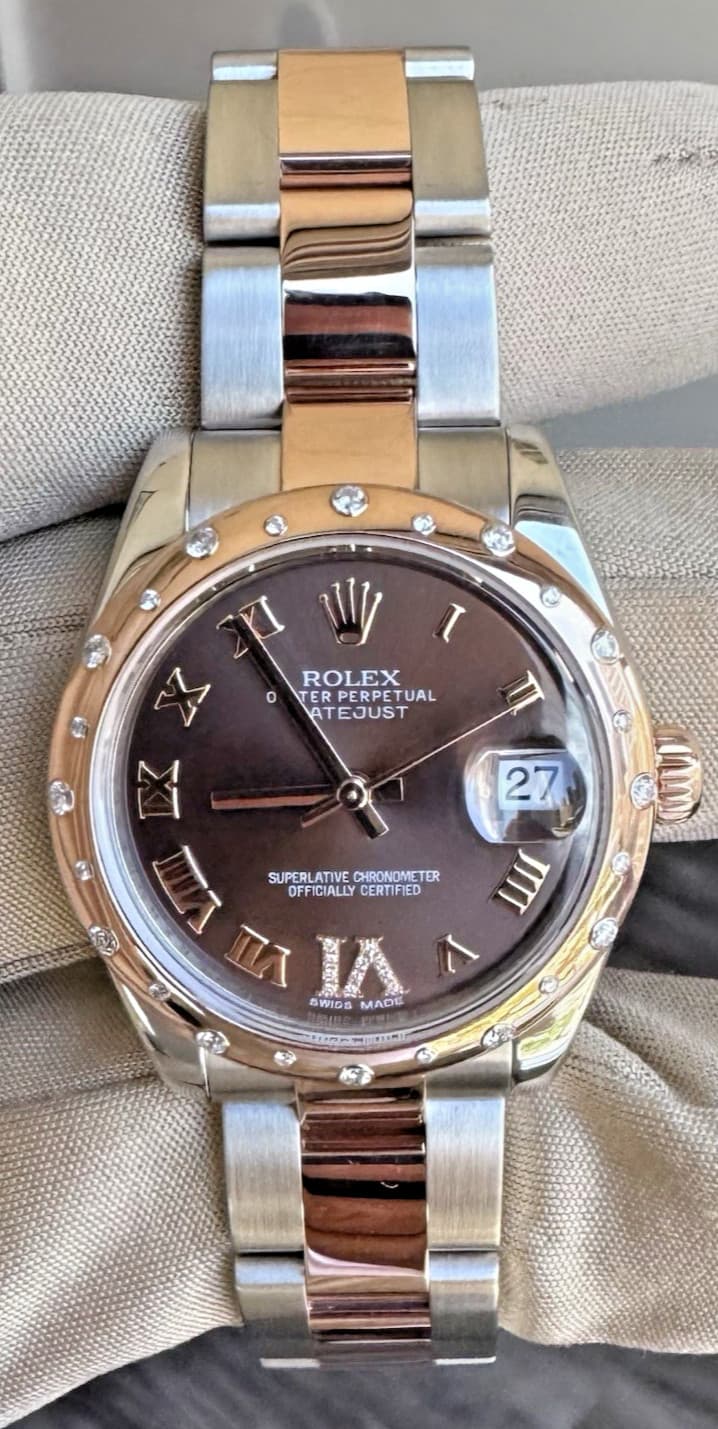 Rolex Datejust 31mm 178341  18K Rose Gold Chocolate Factory Diamond Dial Bezel