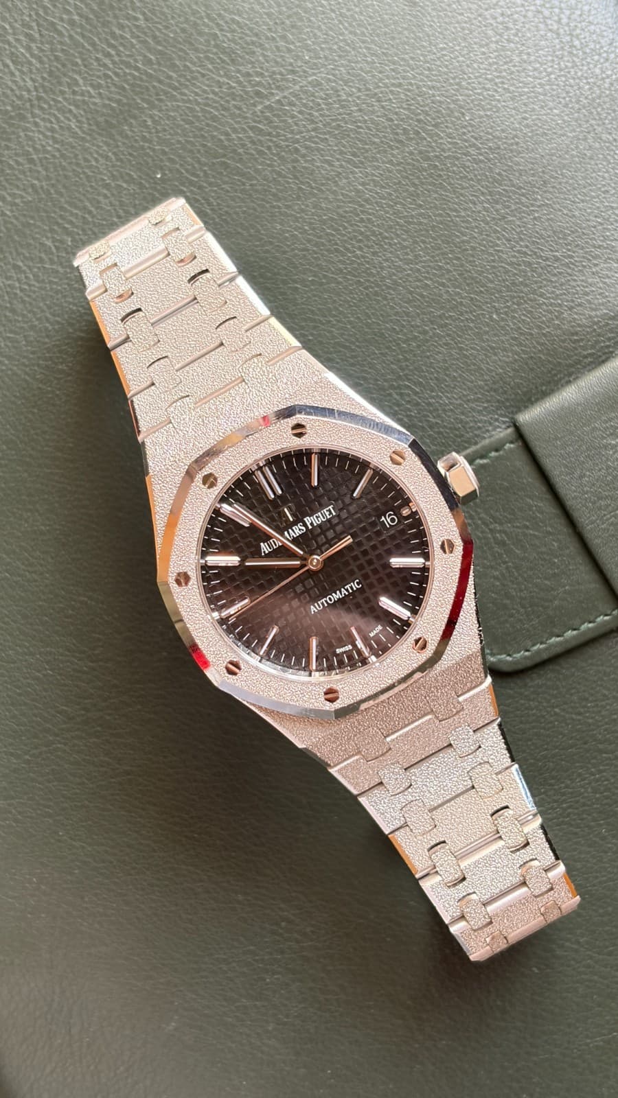 Audemars Piguet Royal Oak Women's FROSTED Black Watch - 15454BC.GG.1259BC.03