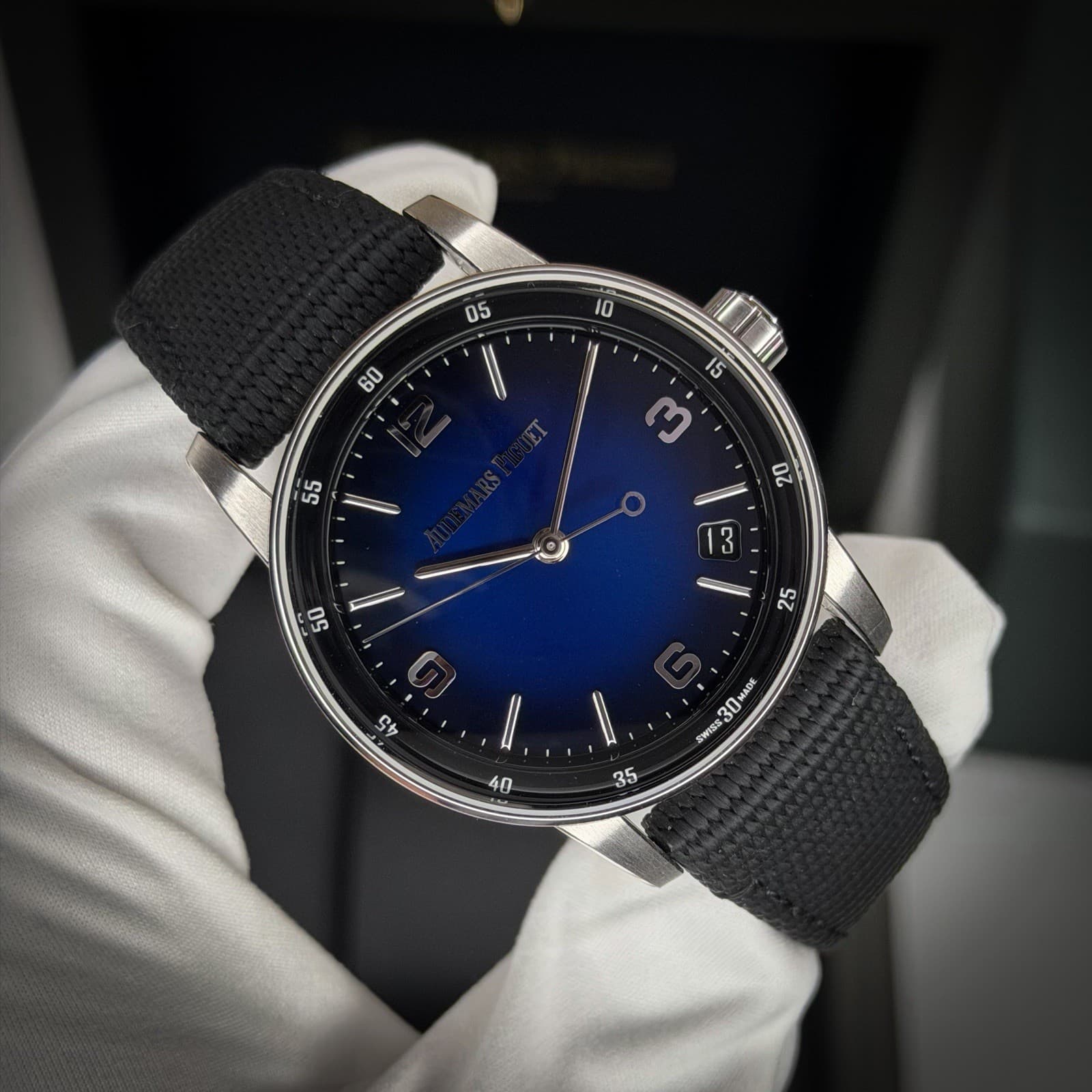 Audemars Piguet Code 11.59 White Gold Smoked Ombre Blue Sunburst Dial 15210BC