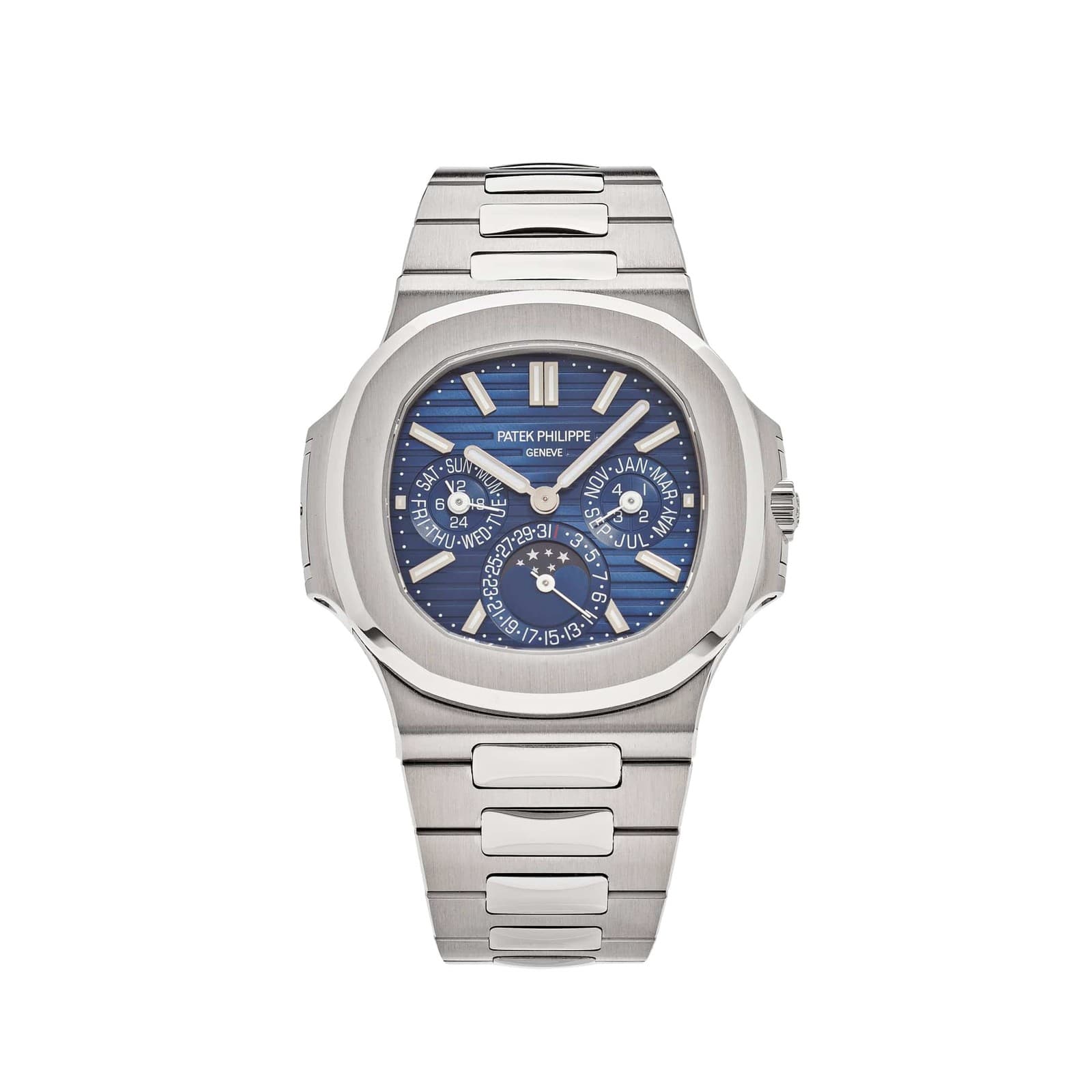Patek Philippe Nautilus 5740/1G-001 Perpetual Calendar Moon Phases White Gold