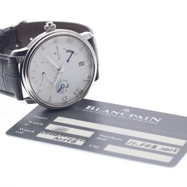 Blancpain Villeret Half Time Zone 6660-1127-55B 40mm SS White Dial Watch #C1895