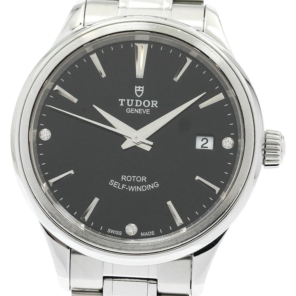 Tudor 12500 Style 3P Diamond Date Auto Men's Watch with Warranty Card From Japan