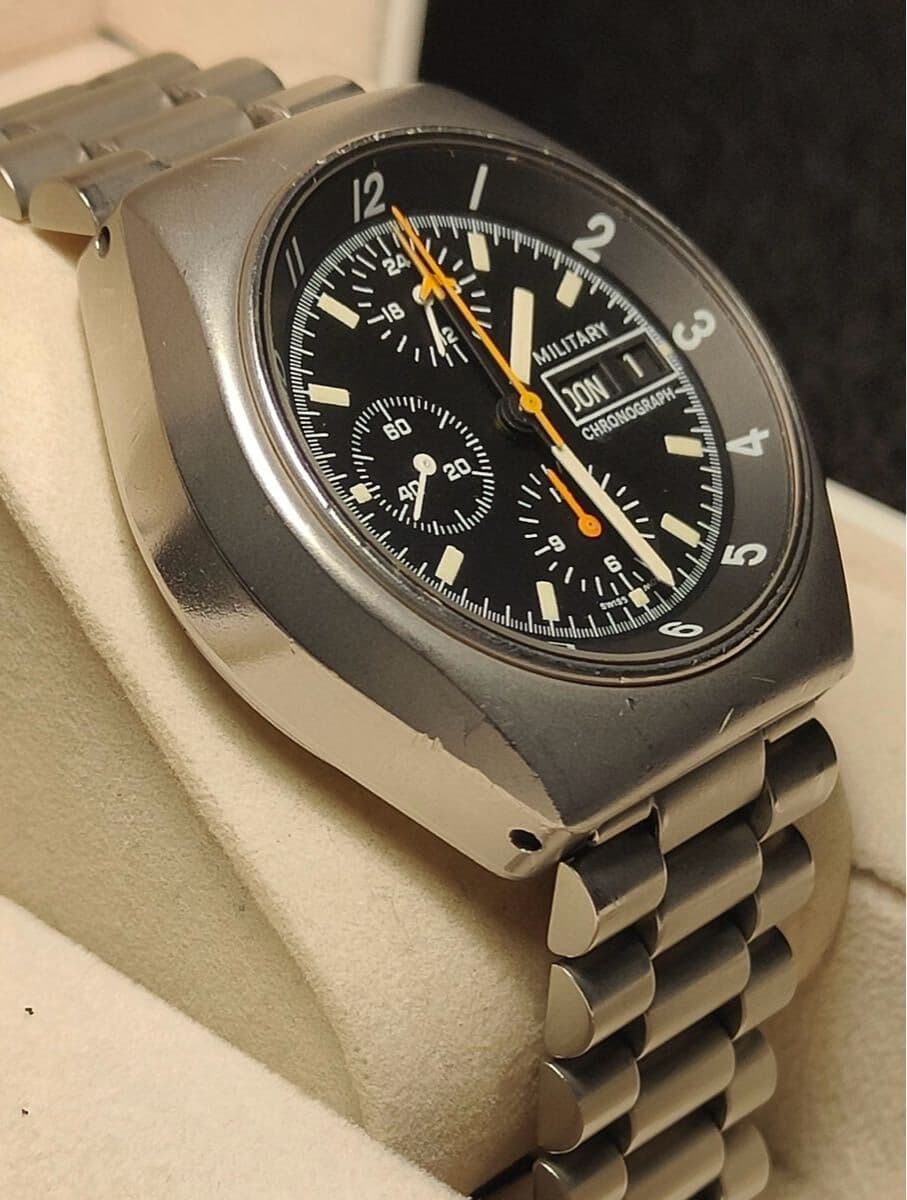 TUTIMA Military Chronograph 798 Lemania 5100 Automatic W-Germany Vintage 42mm