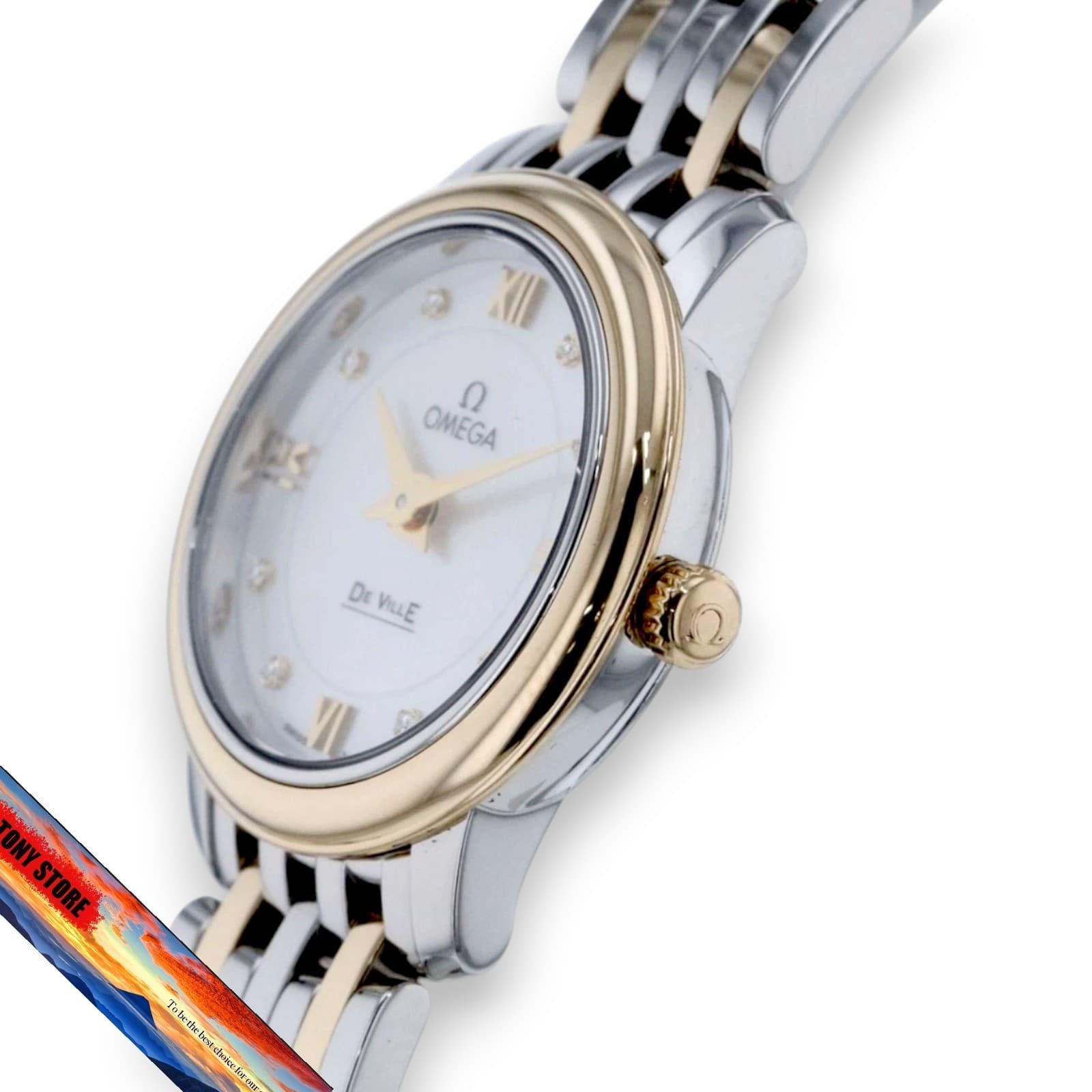 OMEGA De Ville Prestige 424.20.24.60.55.001 Luxury Ladies Diamond Quartz Women's