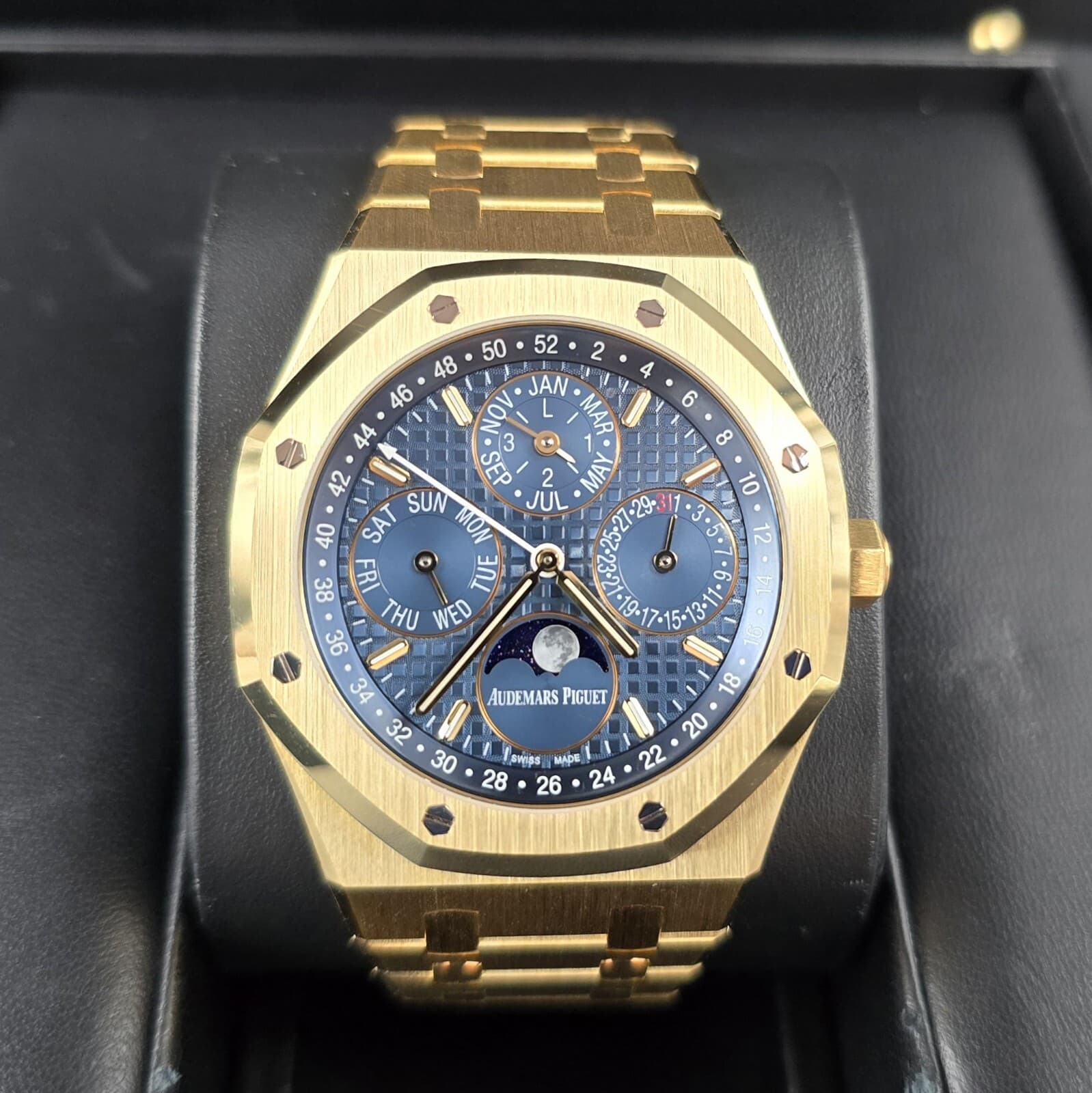 Audemars Piguet Royal Oak Perpetual Calendar Rare Blue Dial Yellow Gold 41mm