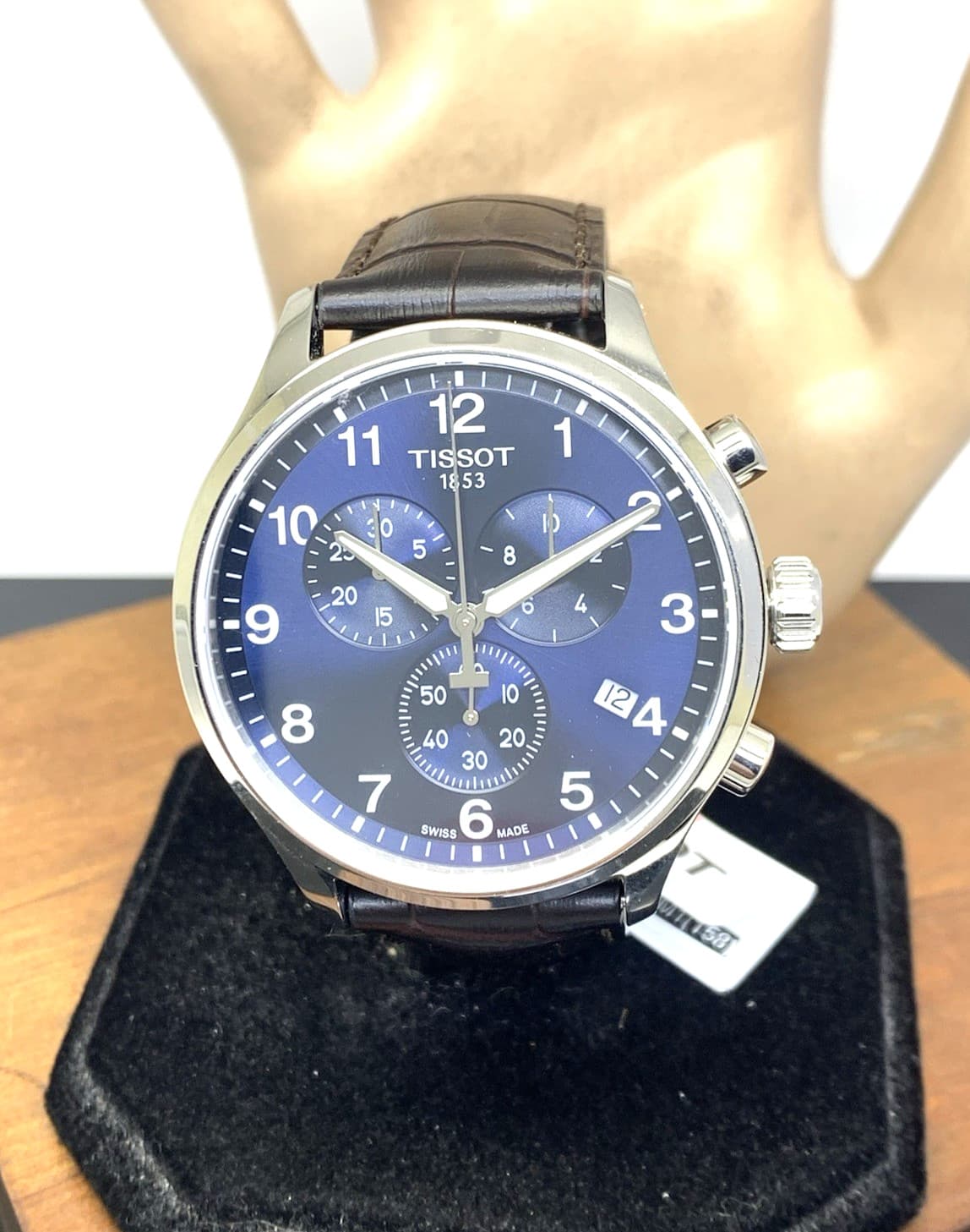 Tissot Men's Watch Swiss Quartz Blue Dial 45mm Brown Leather Band T1166171604700
