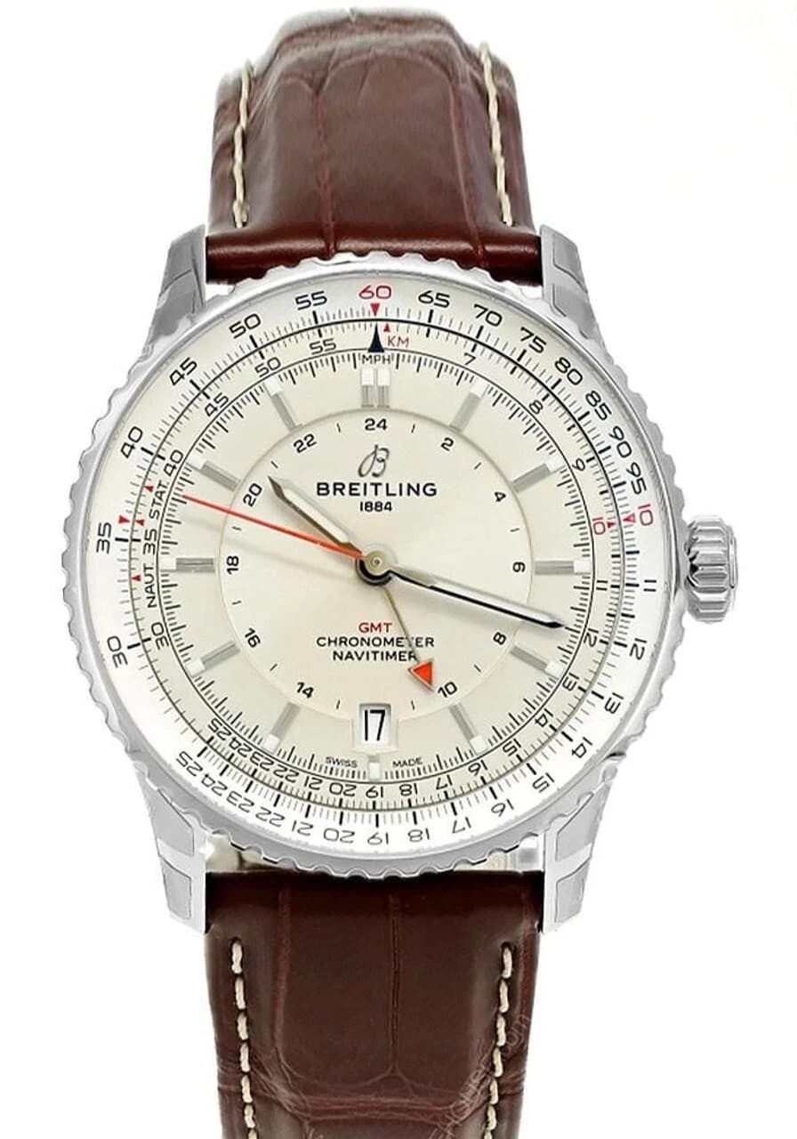 Breitling Navitimer Automatic GMT 41mm Brown Leather Men's Watch A32310211G1P1