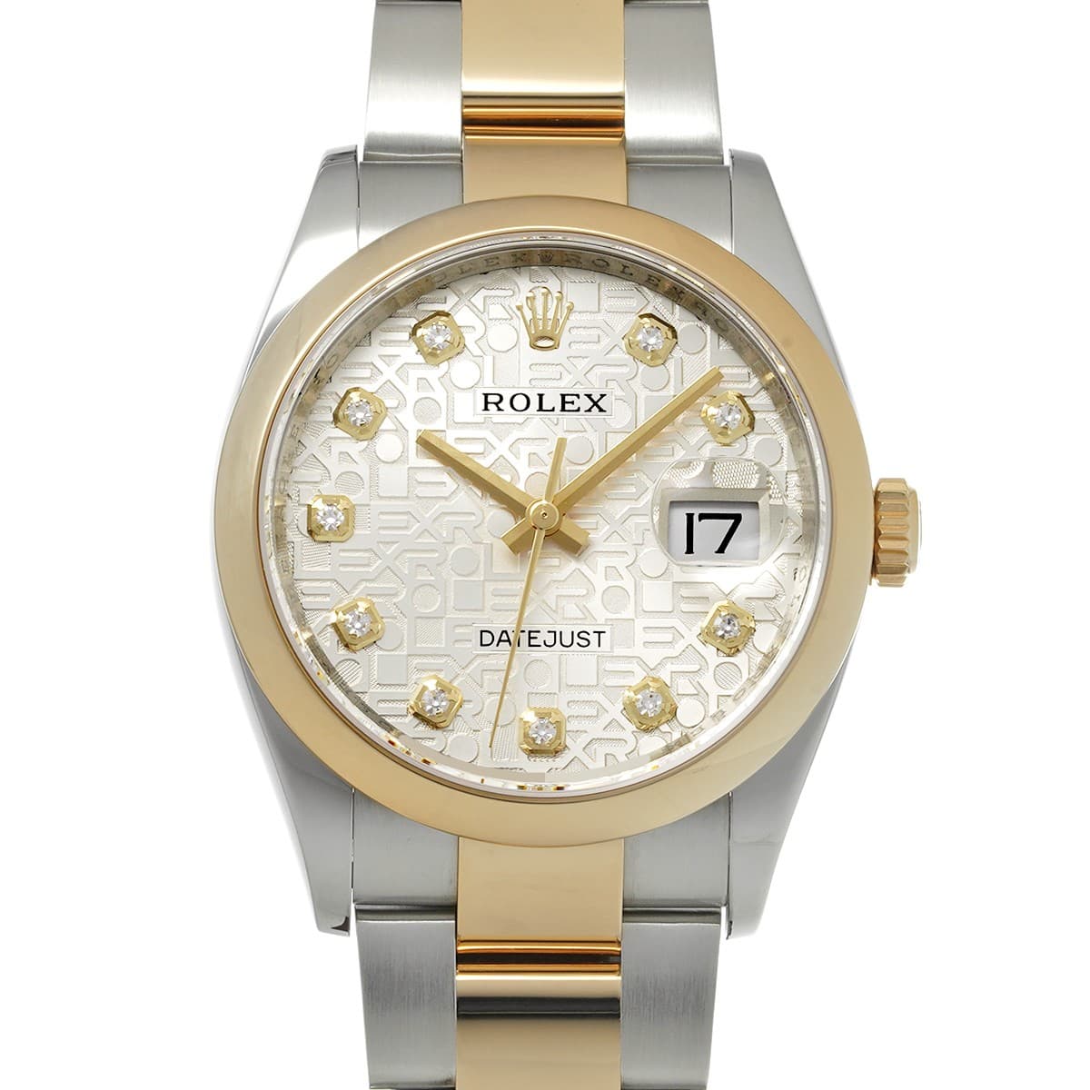 ROLEX Datejust 36 126203G Silver computer/diamond WATCH 730247