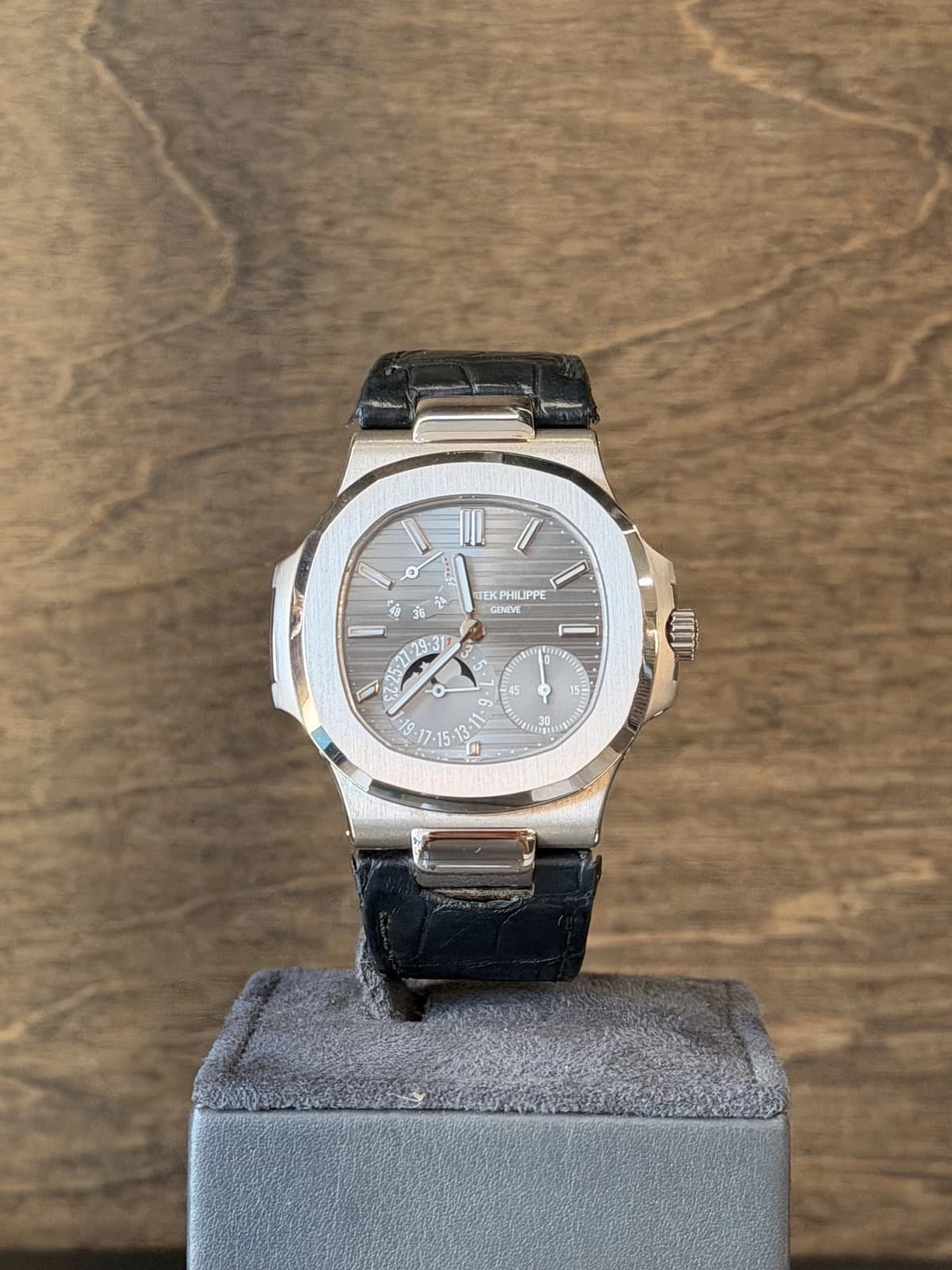 Patek Philippe Nautilus Slate Grey Dial on Strap 5712G-001 Papers 2015