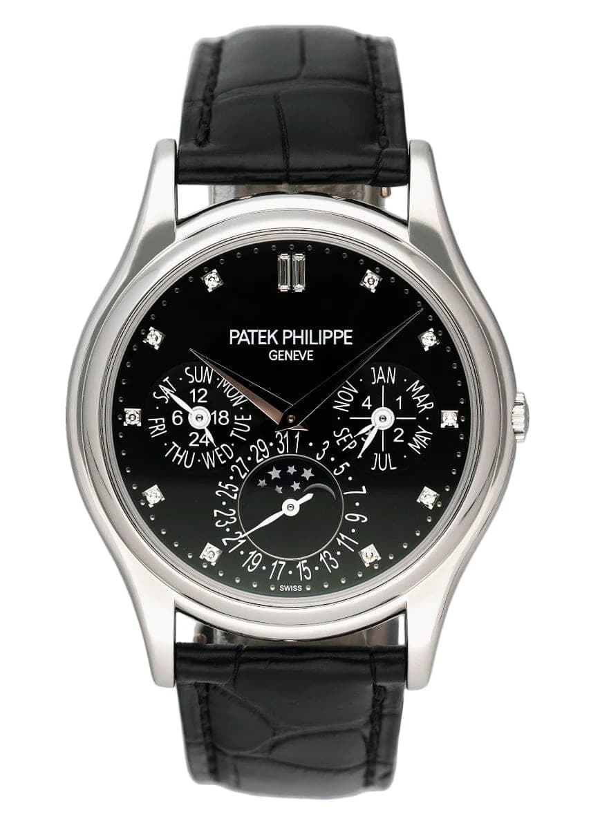 Patek Philippe Grand Complications 5140P Diamond Black Dial Mens Watch Box Paper