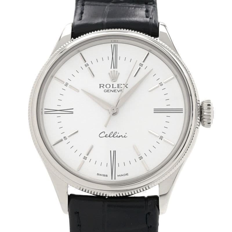 Rolex Cellini Time 50509 18K White Gold White Dial Automatic Mens Watch