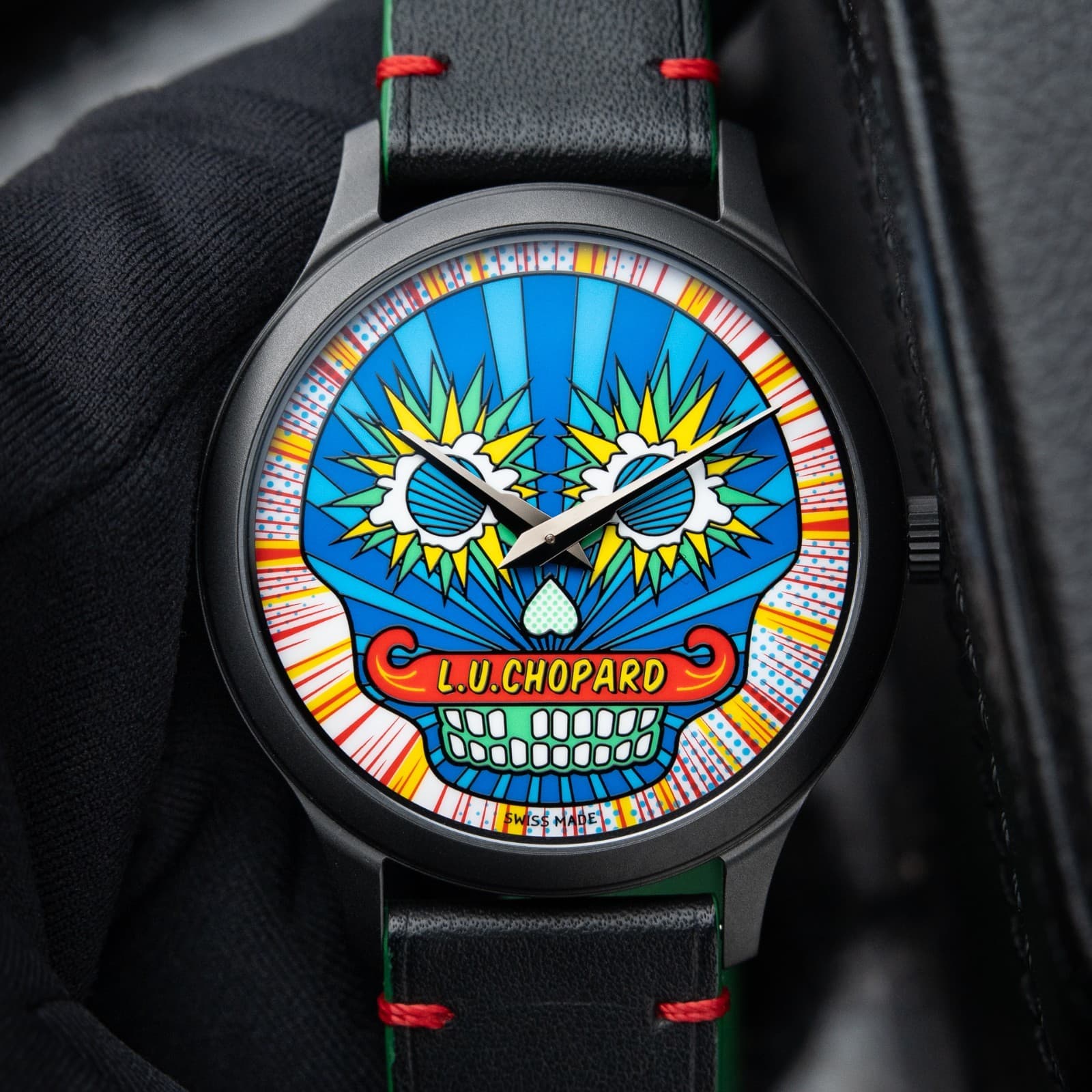 Chopard L.U.C Skull One Limited Edition Calavera Pop Art DLC Steel Blue 40 Watch