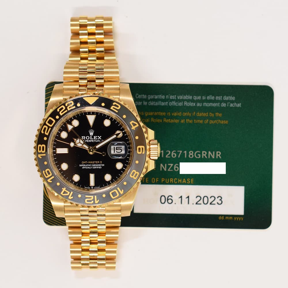 2023 Rolex GMT-Master II, 126718GRNR, 40mm, Black Dial, Jubilee Bracelet, Box...