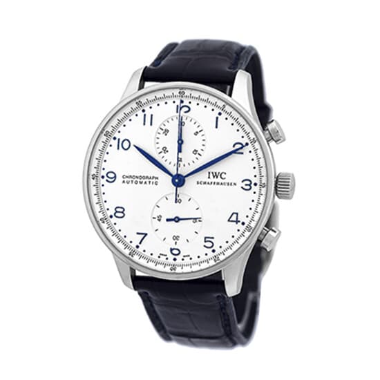 IWC Stainless Steel 41mm Portuguese Chronograph # 3714 Box Warranty  MINTY