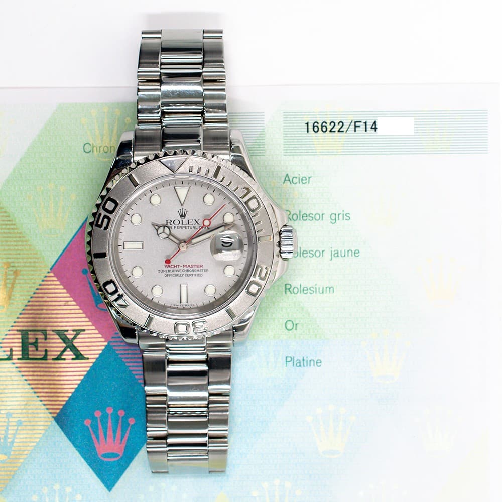 2004 Rolex Yacht-Master 40, 16622, 40mm, Platinum Dial, Oyster Bracelet, Box ...