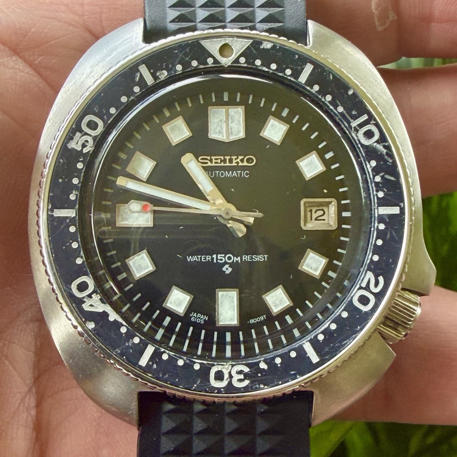 Seiko 6105-8110 Captain Willard January 1972 Automatic Black Dial Watch SERVICED