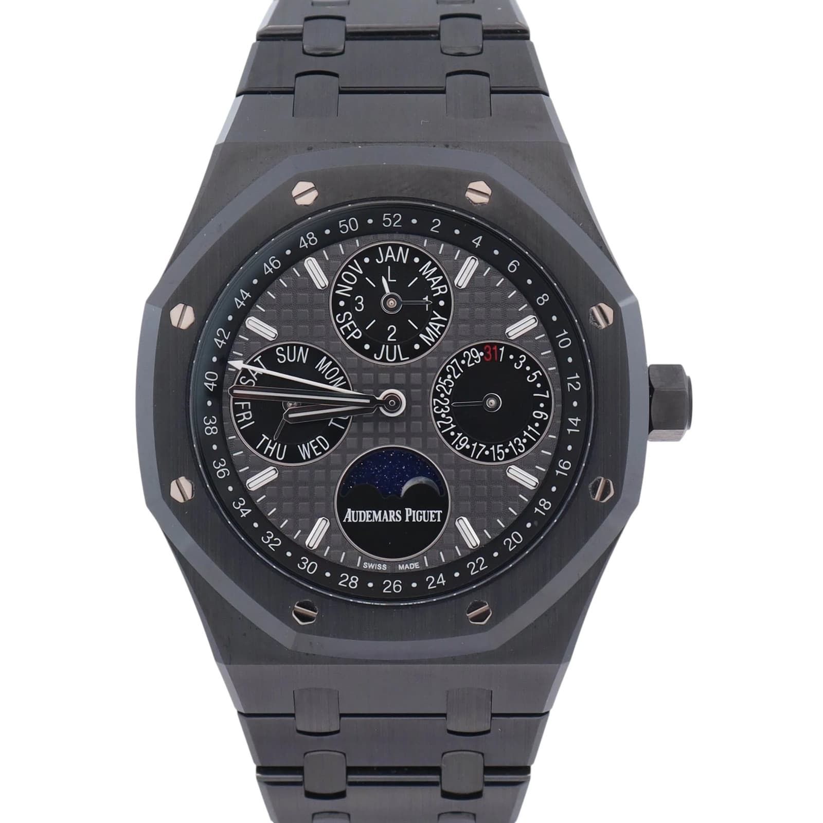 Audemars Piguet Royal Oak Perpetual Calendar 41mm Black Dial Watch Ref#