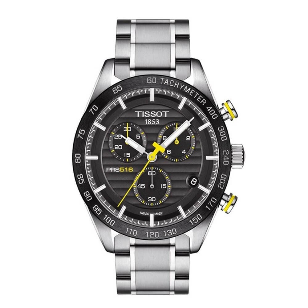 Tissot Men's PRS 516 Chrono Black Dial Stainless Steel Watch T100.417.11.051.00