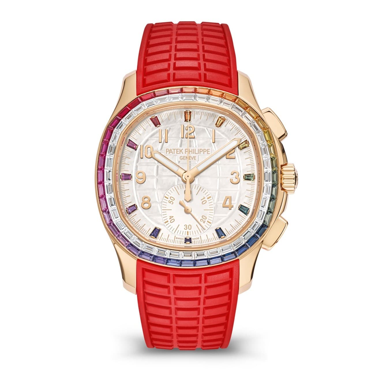 Patek Philippe Aquanaut 7968/300R-001 Rainbow Bezel Mother-of-Pearl Dial Rose...