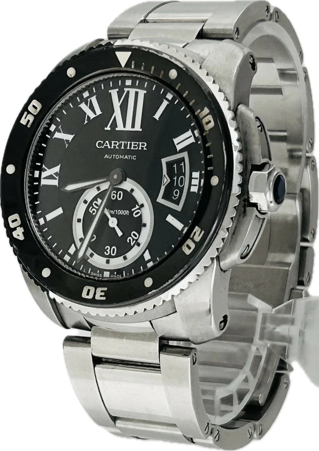 Cartier Calibre de Diver W7100057 3729 Stainless Steel 42mm Black Dial #WJW091