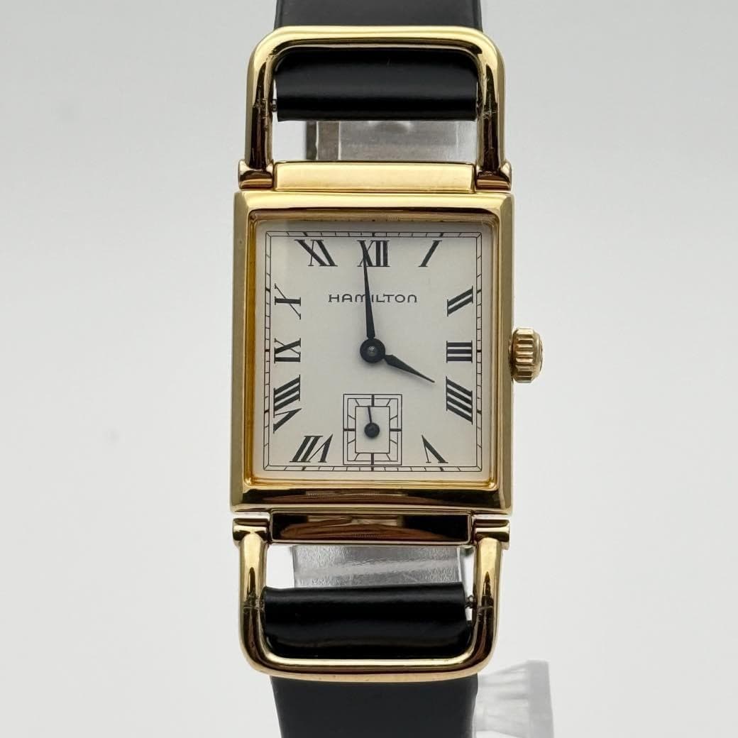 Hamilton Wilshire Wristwatch White Dial Rectangle Case