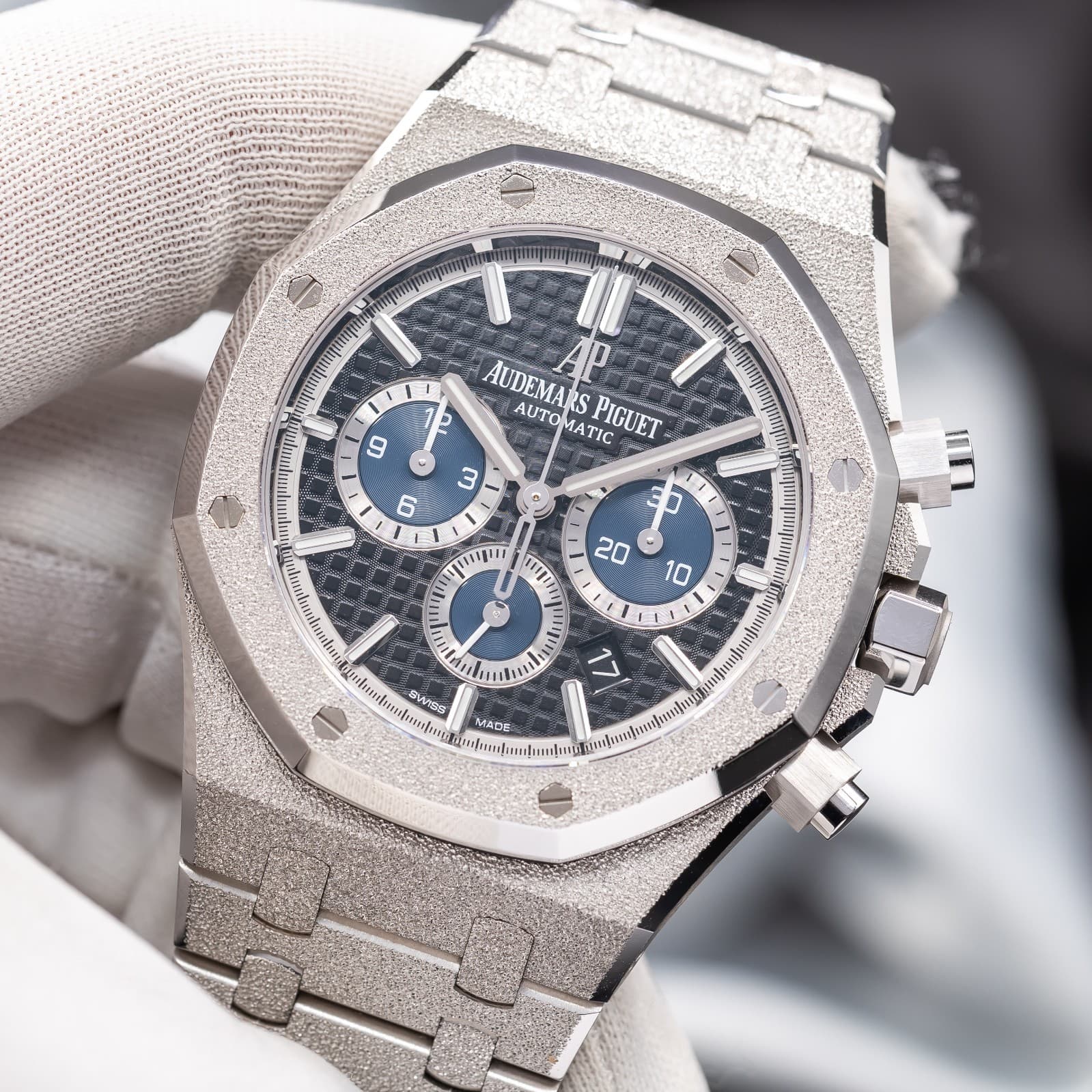Audemars Piguet Royal Oak Chronograph Frosted White Gold Black Dial Ref. 26331BC
