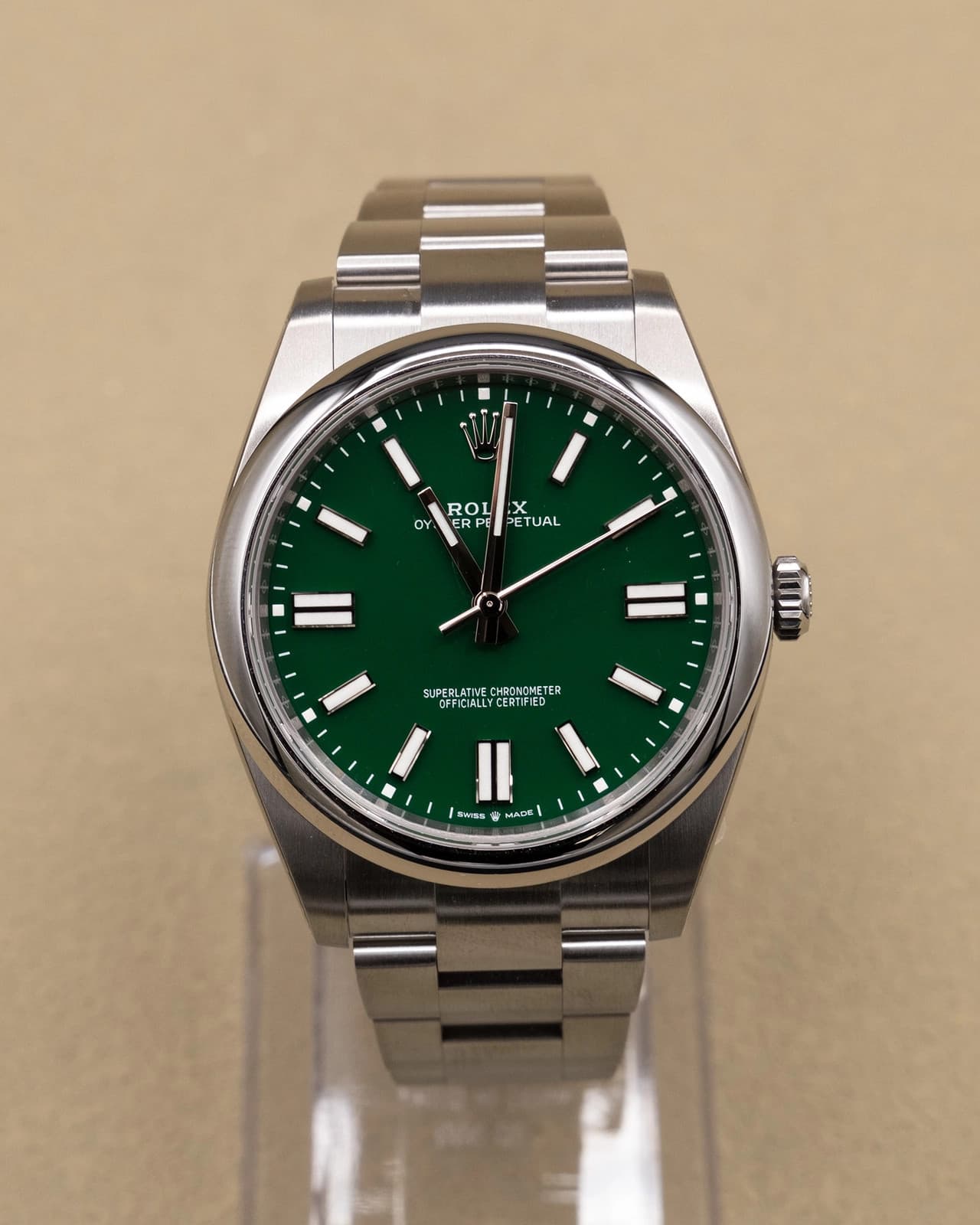 2023 Rolex Green Stick Dial Complete 124300