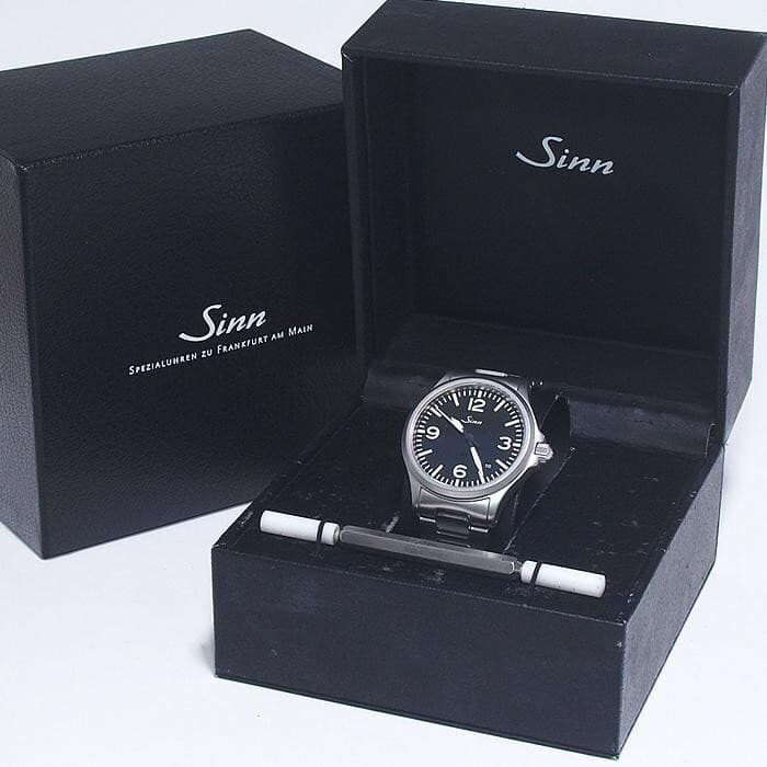 Sinn 656 Black Dial 38mm Stainless Steel Automatic Winding Men's Watch w/Box