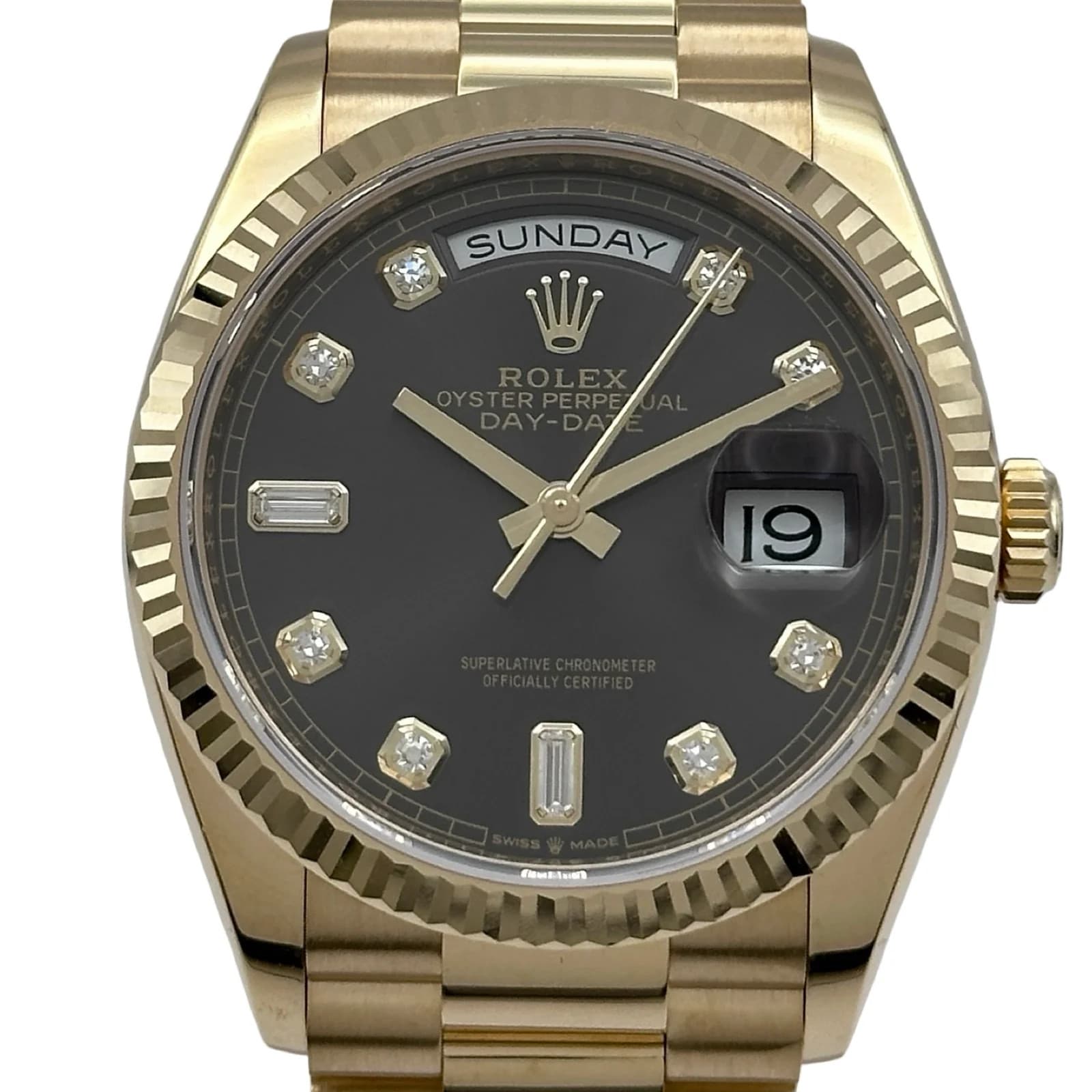 Rolex Day-date 36 128238A Dark Grey Gold Automatic Men's Watch Used