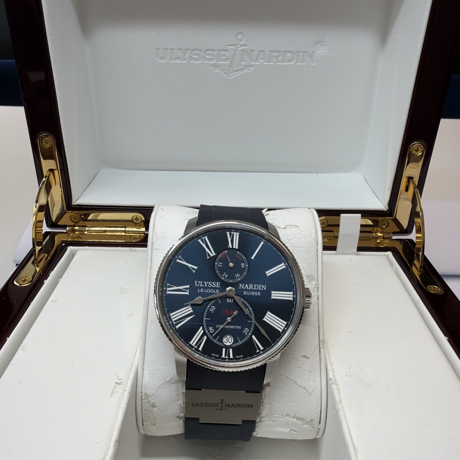 Ulysse Nardin Marine Torpilleur 42mm S/S Blue Dial Box And Paper - 1183-310/43