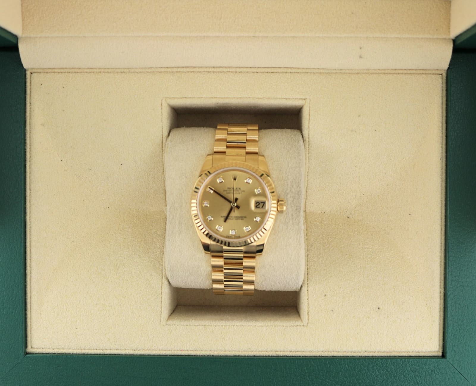 2016 Rolex Datejust 178278 Champagne Diamond Dial 18kt President No Papers 31mm
