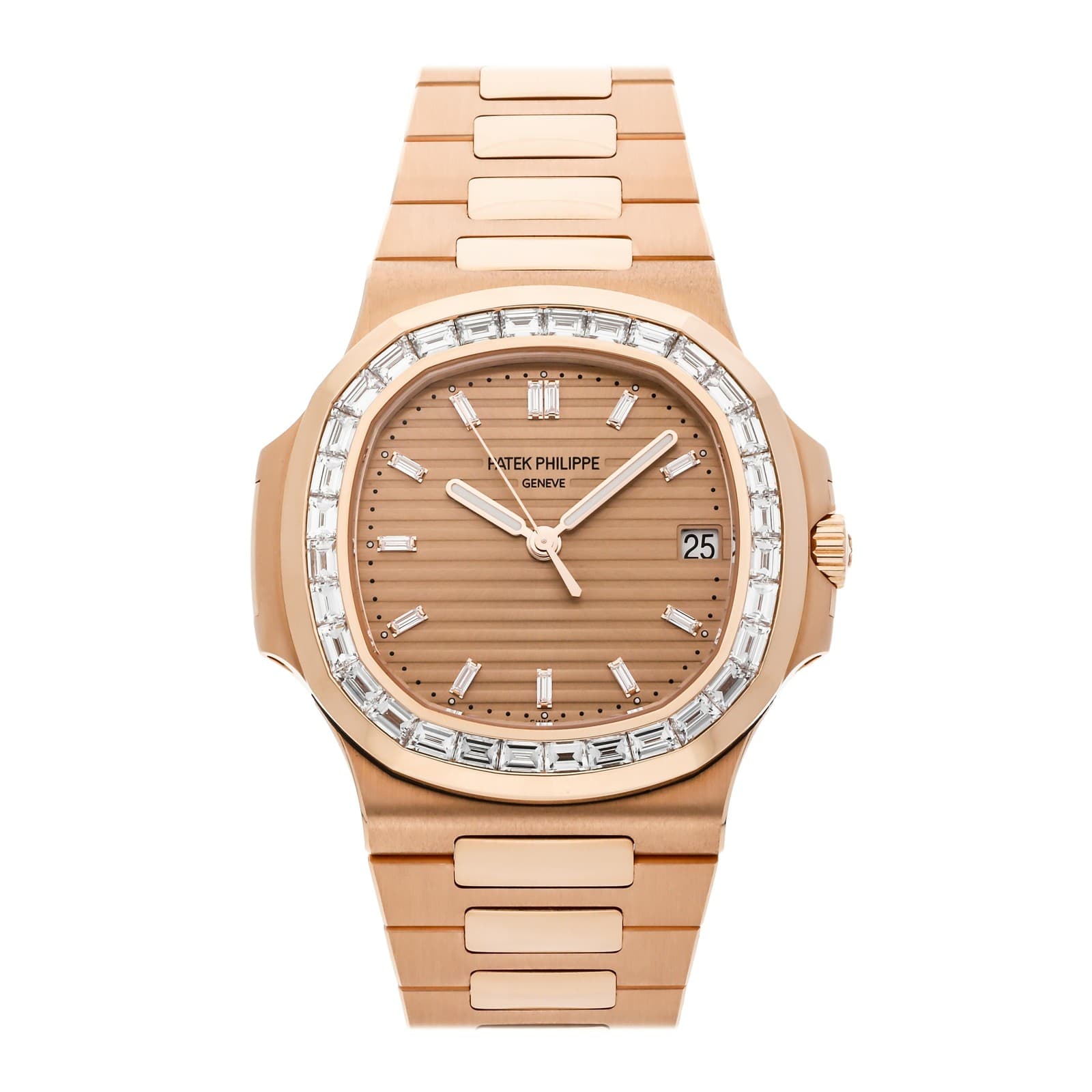 Patek Philippe Nautilus Rose Gold Auto 40mm Diamond Bracelet Watch 5723/1R-001