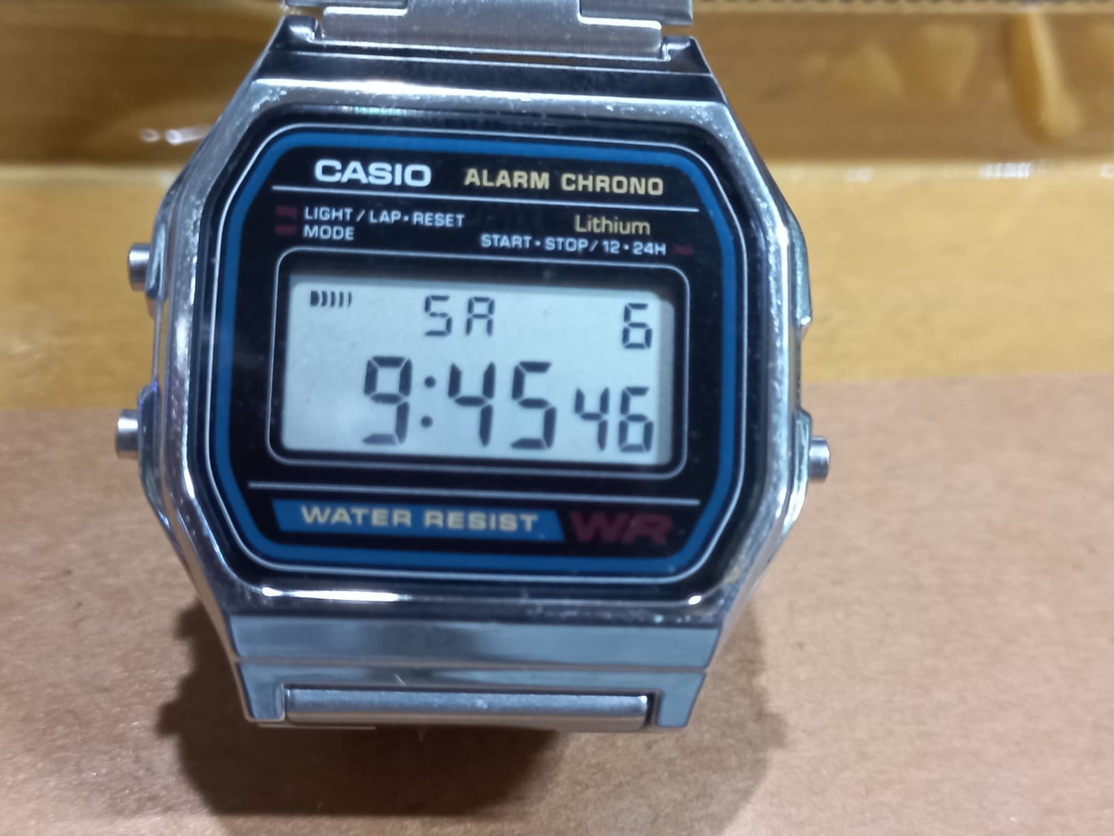 (68)Casio A158W Vintage Digital Alarm Chronograph Watch Silver Quartz