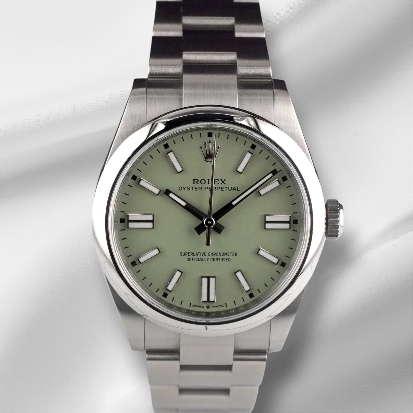 Rolex Oyster Perpetual 41mm Steel Pistachio Dial Oyster Men's Watch 134300