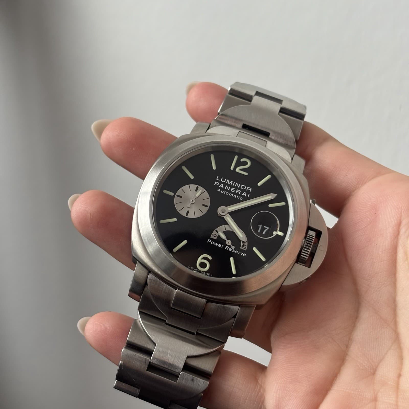 Panerai Luminor PAM00171 44mm Titanium Power Reserve Automatic Black Dial