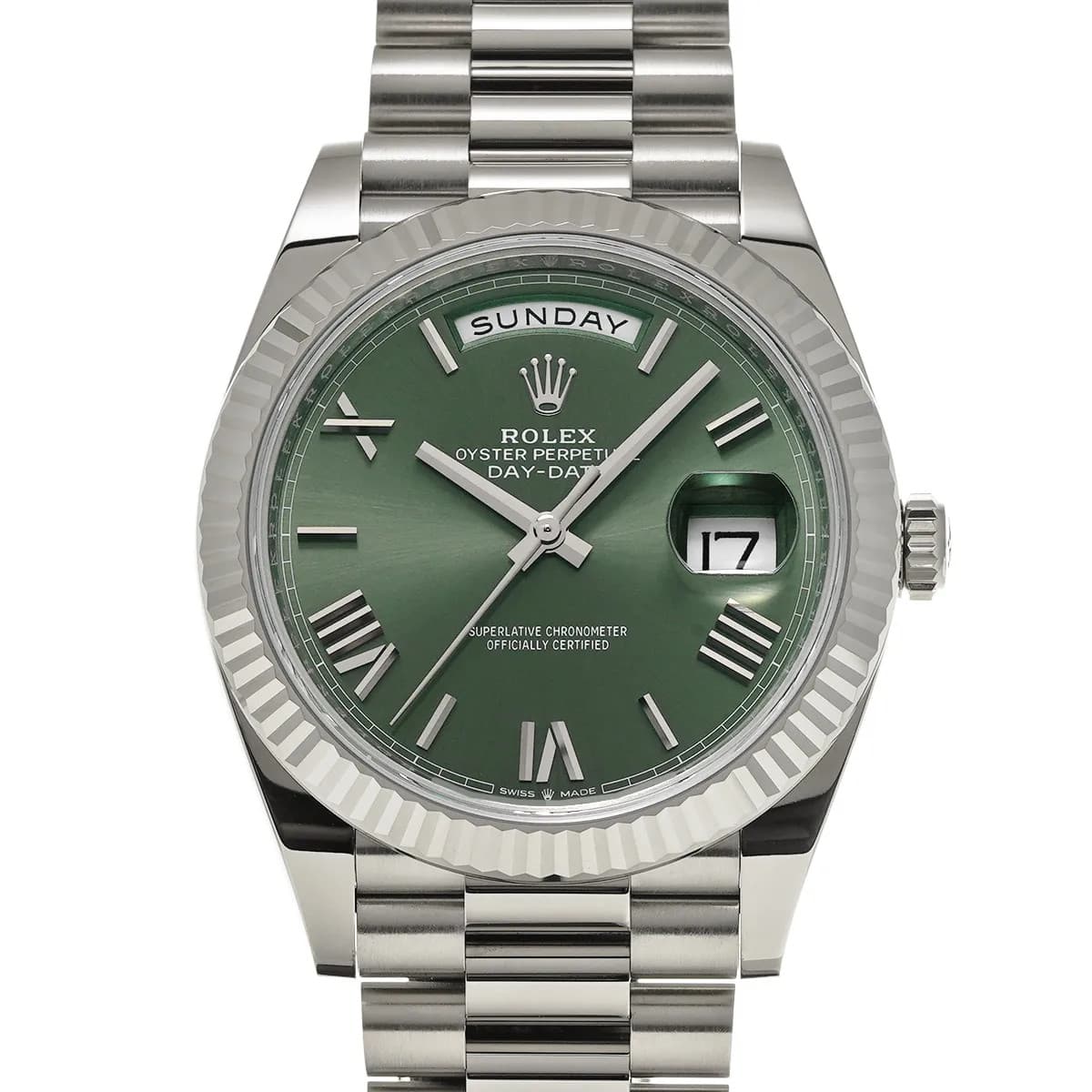 Rolex Day-Date 40 228239 40mm White Gold Green Wristwatch #WW10751