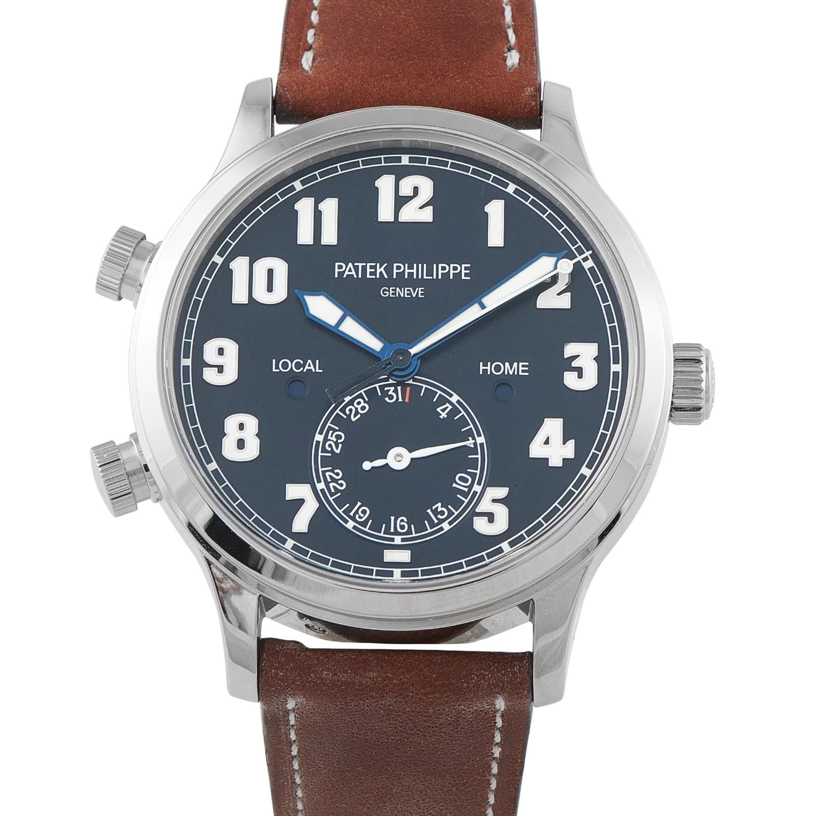 Patek Philippe Calatrava Pilot Travel Time White Gold Watch 5524G