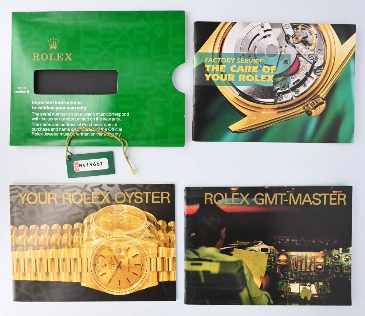 Rolex GMT-Master 1992 Booklet Tag Set Near Mint JAPAN