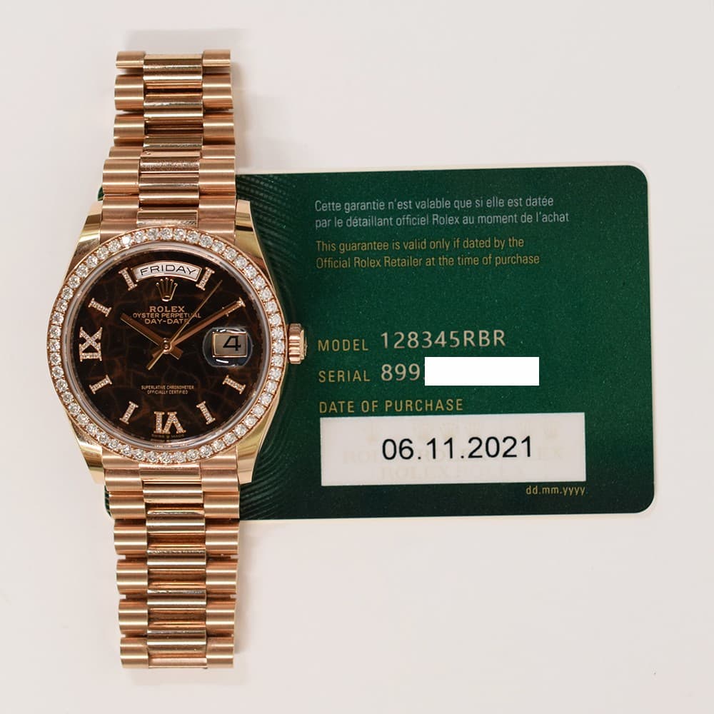 2021 Rolex Day-Date 36, 128345RBR, 36mm, Eisenkiesel Diamond Dial, President ...