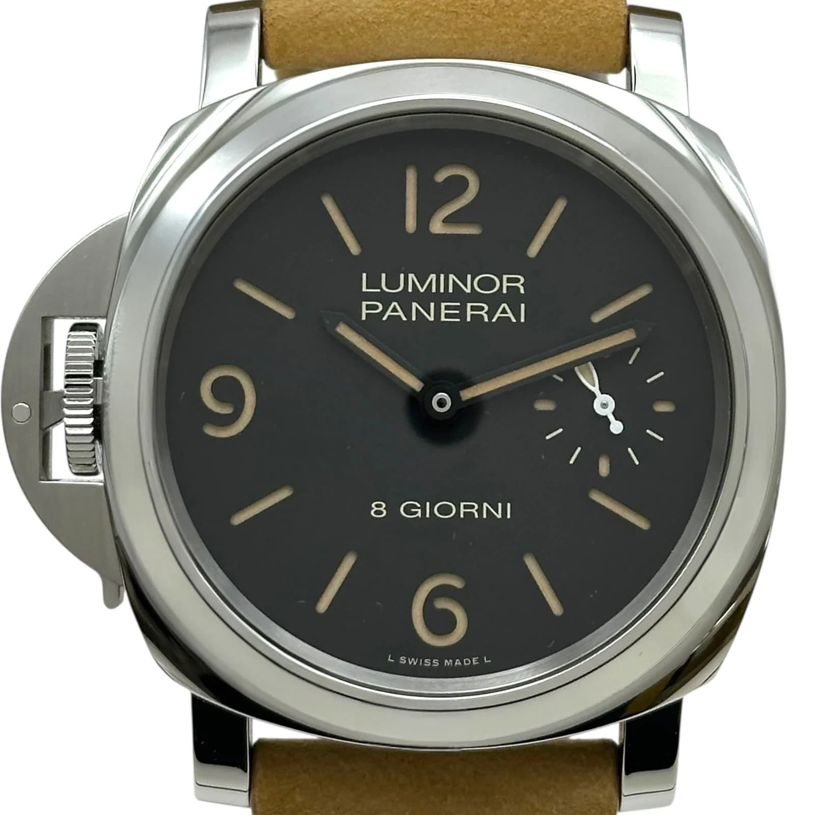 Panerai LUMINOR Destro Ott Jorni PAM01655 Black SS Manual Wind Mens Watch Used