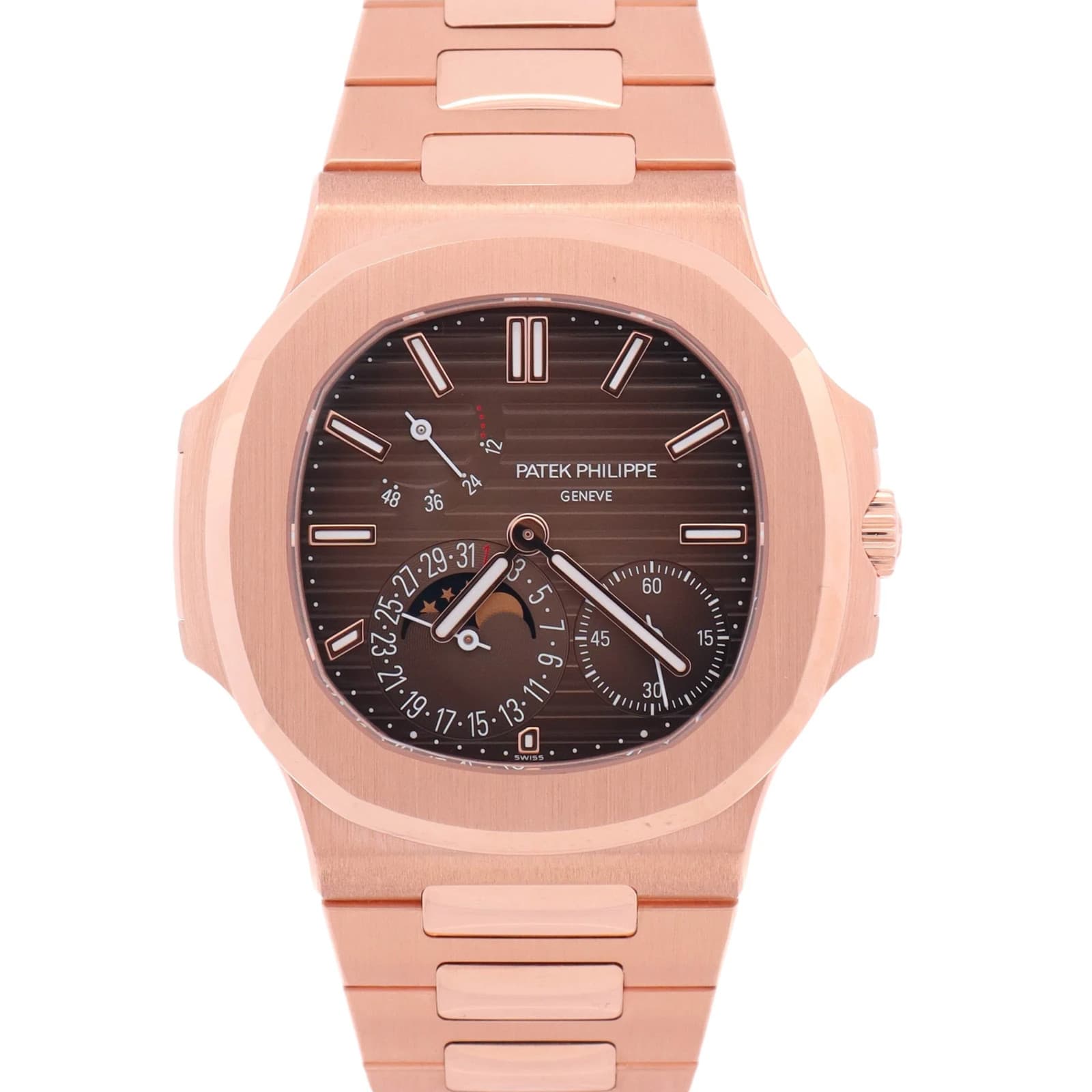Patek Philippe Nautilus 40mm Brown Stick Dial Watch Ref#  5712/1R-001