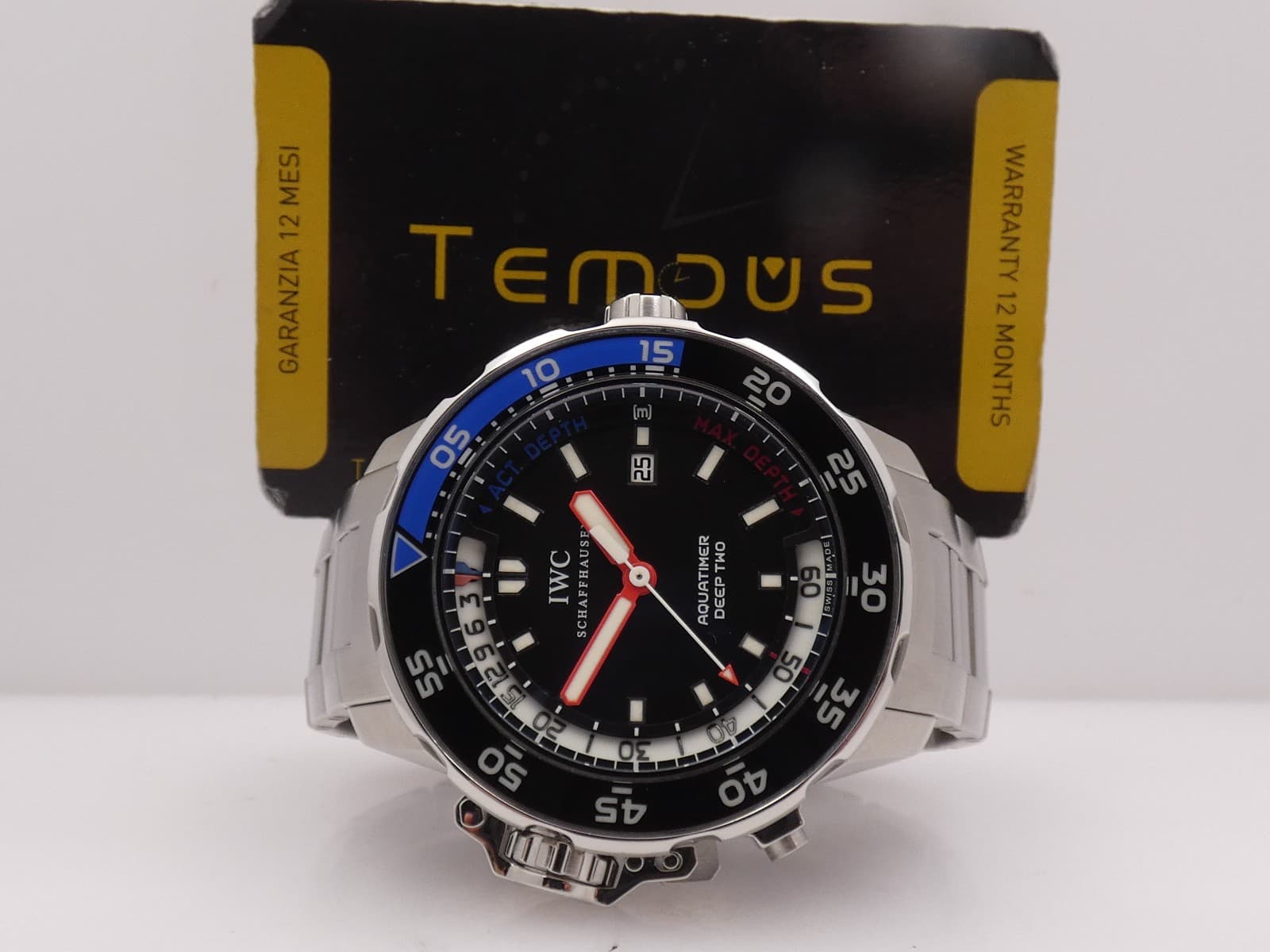 IWC AQUATIMER DEEP TWO 46MM IW3547 WITH PAPERS TOP AUTOMATIC STEEL WATCH