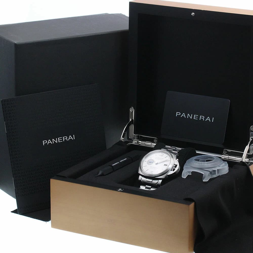 Panerai Luminor Marina 42mm PAM00977 Automatic Box Papers Silver Men's Watch