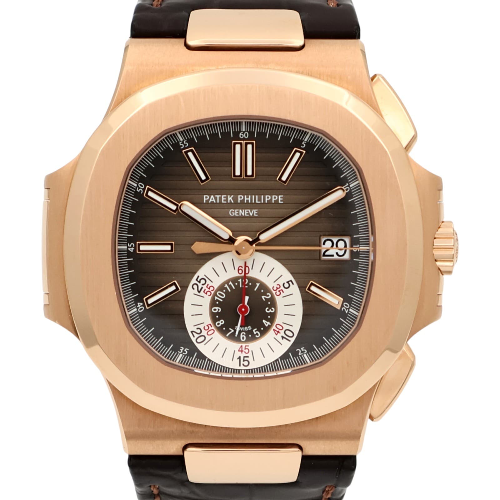 PATEK PHILIPPE Nautilus 5980R-001 Automatic Watch 18K Pink Gold Brown