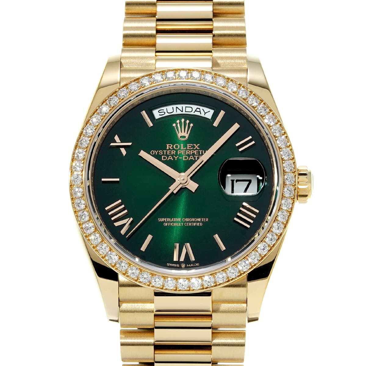 ROLEX Day-Date 36 128348RBR Green ombre WATCH 725942