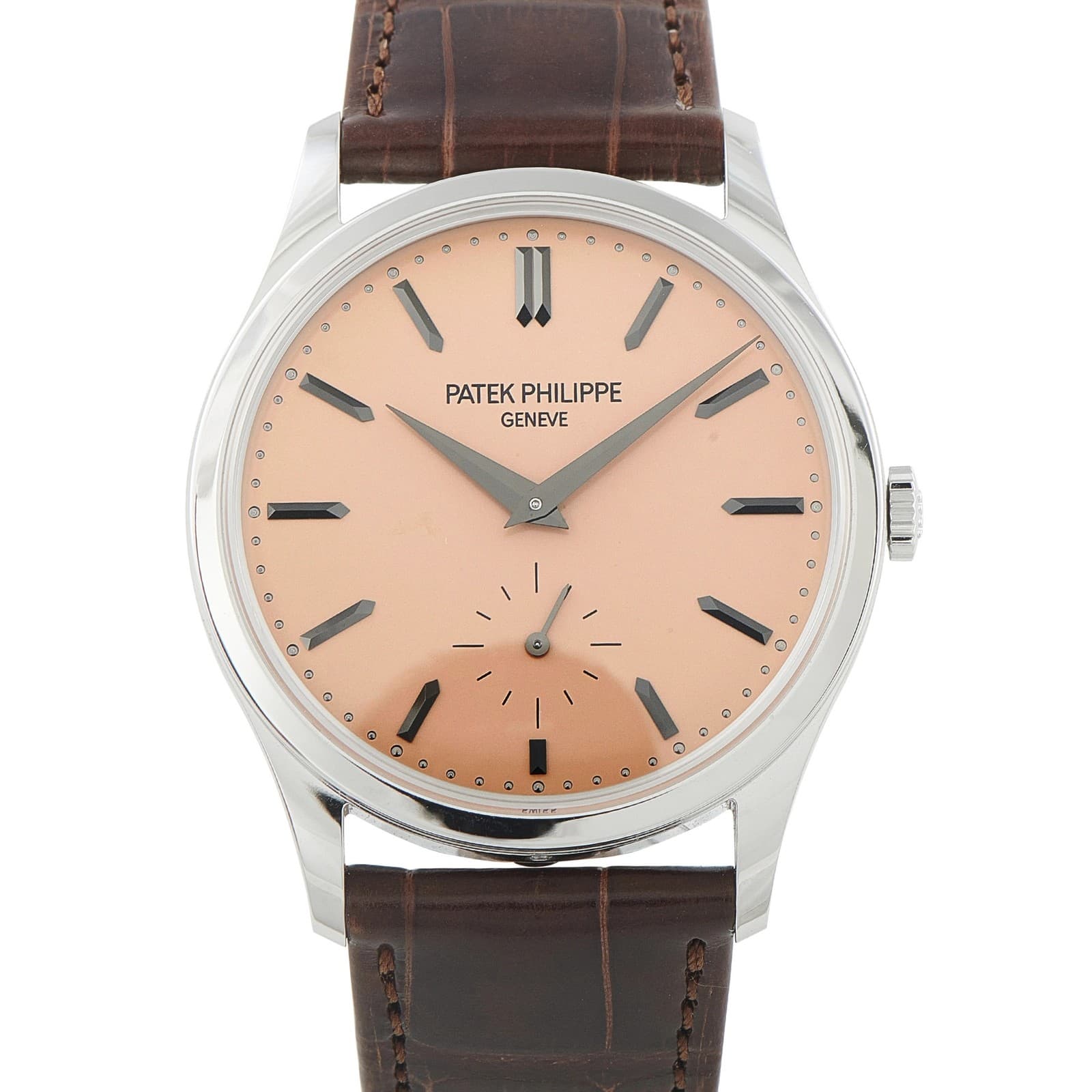 Patek Philippe Calatrava Rose Gilt Dial Platinum Watch 6196P-001