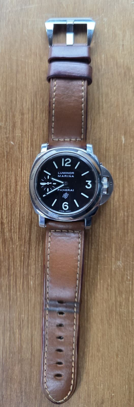 Panerai Luminor Marina Men's Watch Ref PAM00005 Stainless Steel Cushion Case