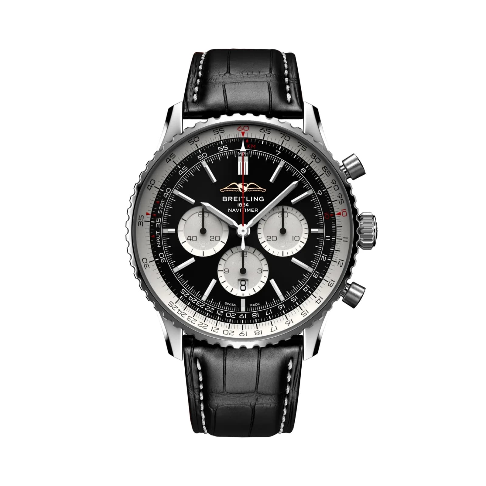 Breitling Navitimer B01 Chronograph 46 Black Dial Watch AB0137211B1P1